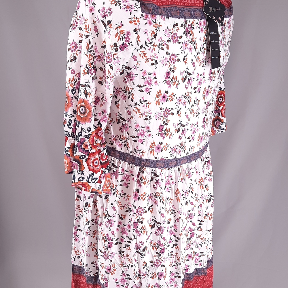 NWT Boho Midi Dress XL 16/18 Drawstring Waist with Tassels R. Yiposha - Picture 11 of 12
